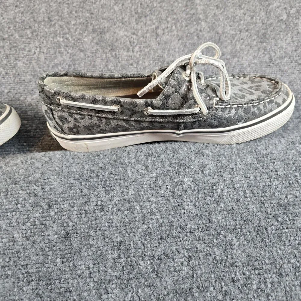 Sperry Top Sider women leopard silver‎ gray size 7